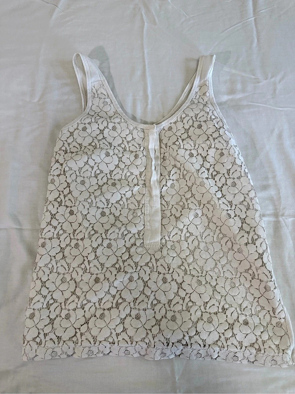 J.Crew Floral Lace Tank Top in White Size Small